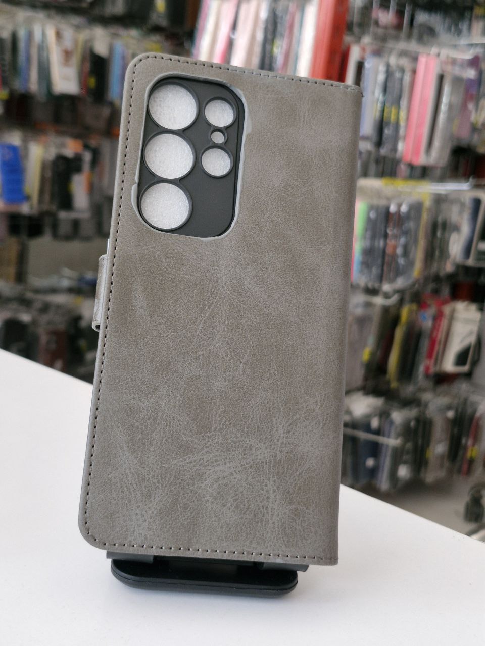 قاب کیفی مگنتی جاکارتی دار طوسی Samsung galaxy s25 ultra