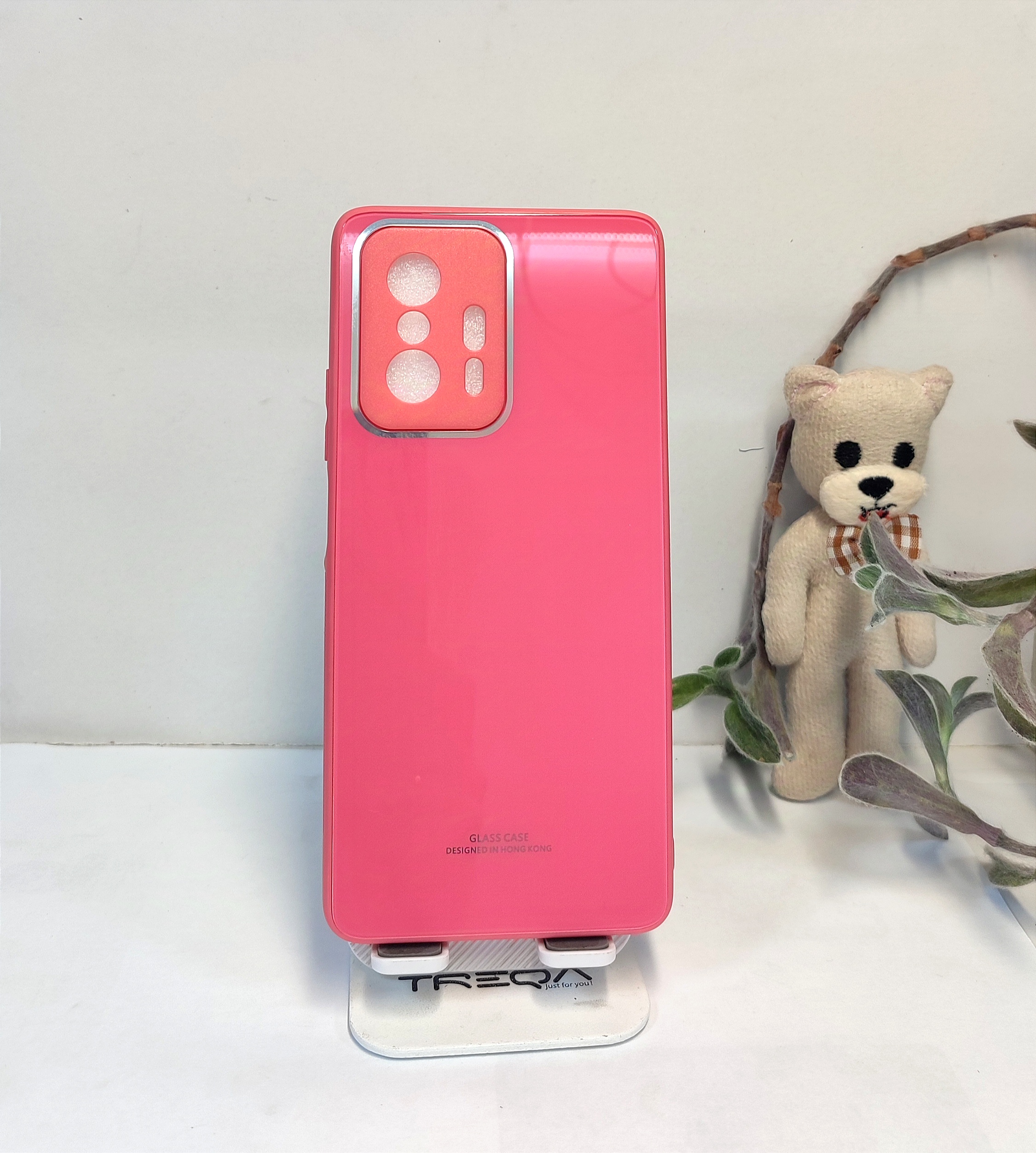 قاب silicone case  مدل شیائومی  note ۱۱ T /۱۱T pro./ صورتی  محافظ لنزدار