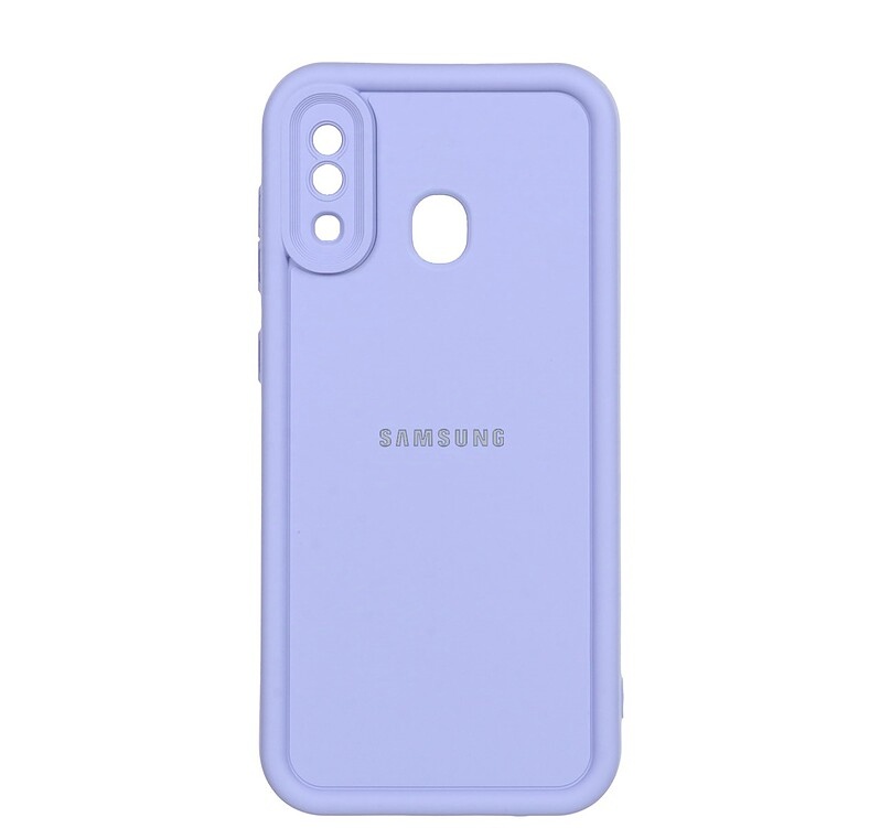 قاب سولید Galaxy A20 - Galaxy A30 سامسونگ طرح سیلیکونی Solid لوگو برجسته محافظ لنزدار یاسی