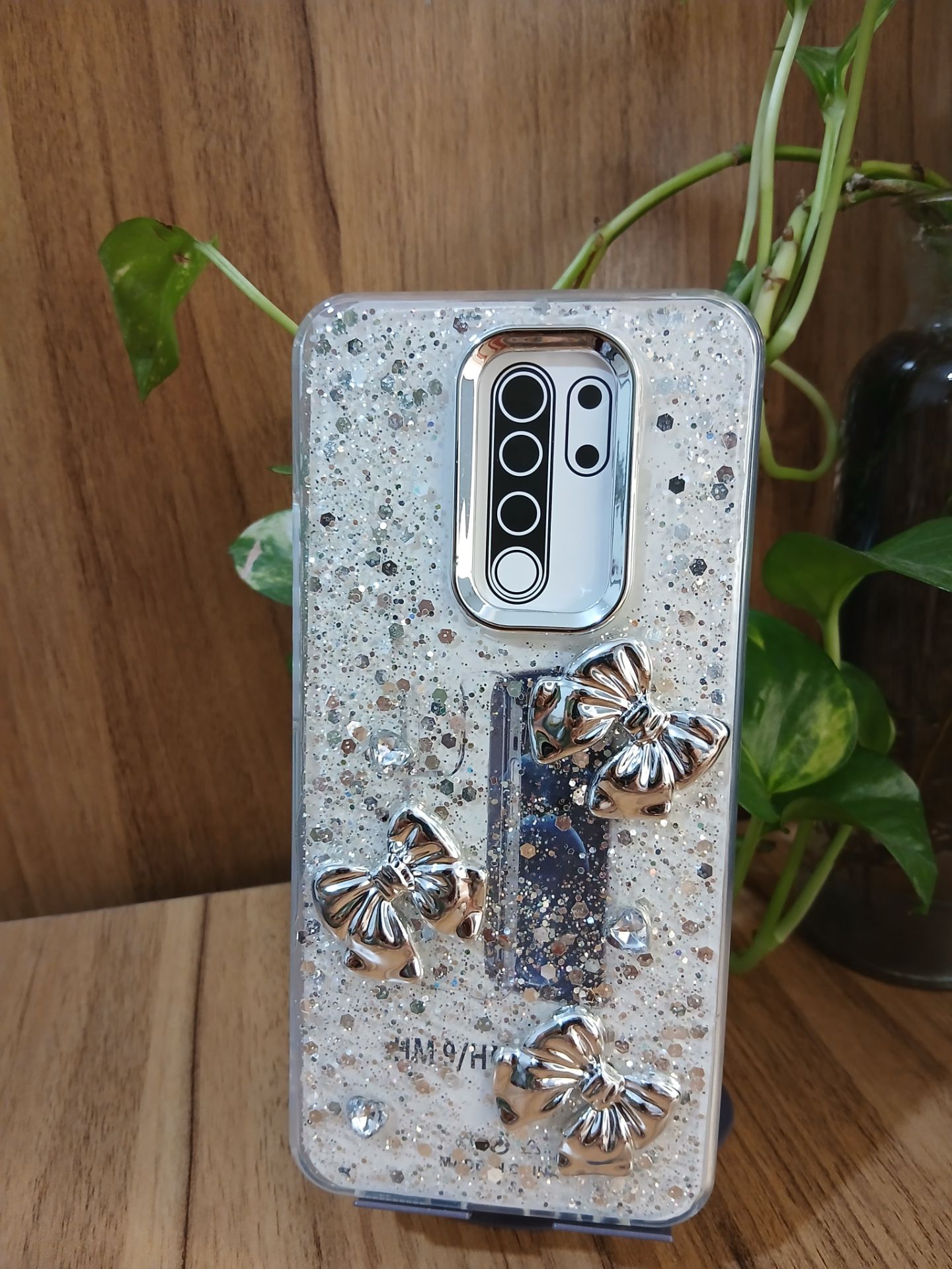 قاب رزینی طرح پاپیون  شفاف xiaomi redmi 9