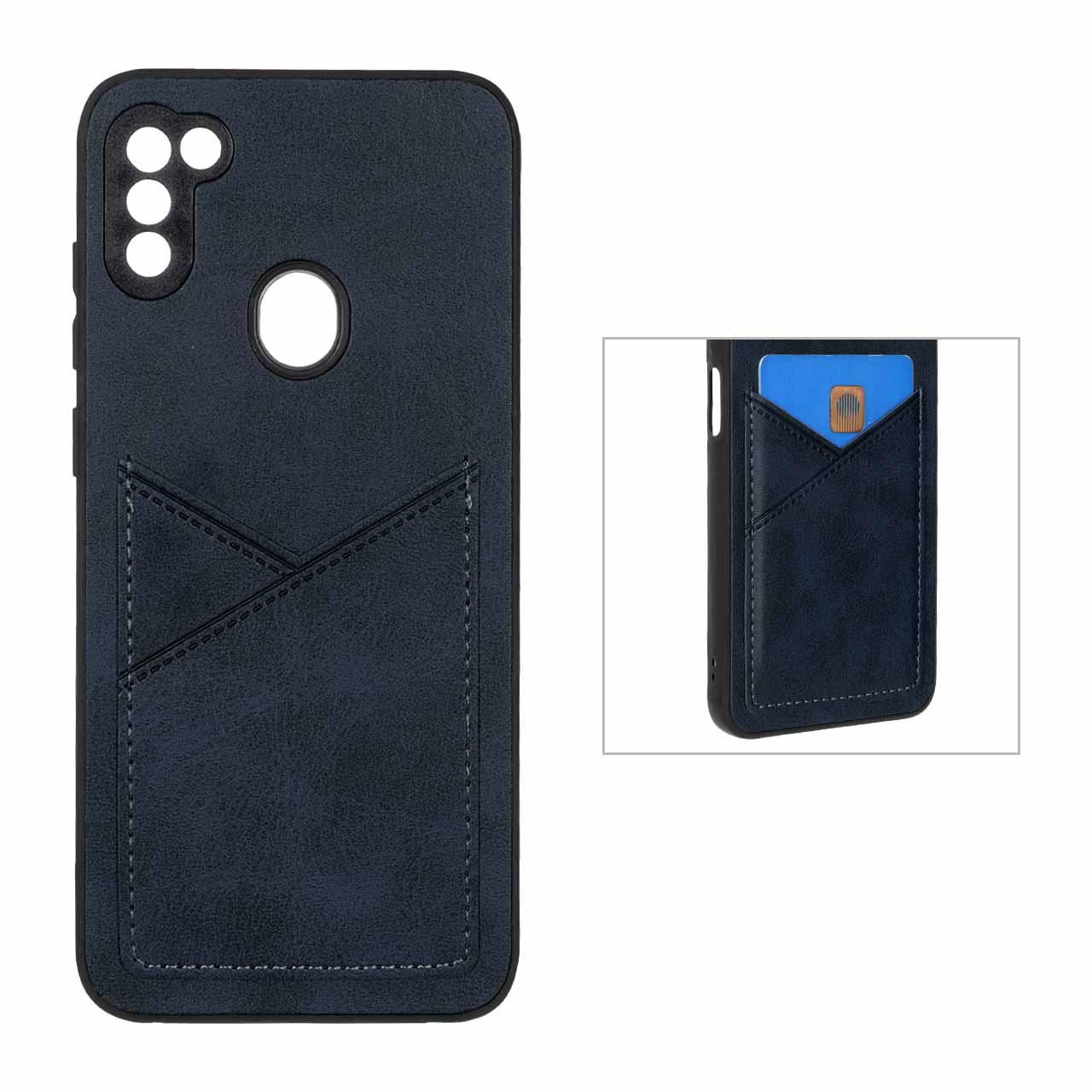 قاب جاکارتی دار داخل خز  سرمه ای Samsung galaxy a11