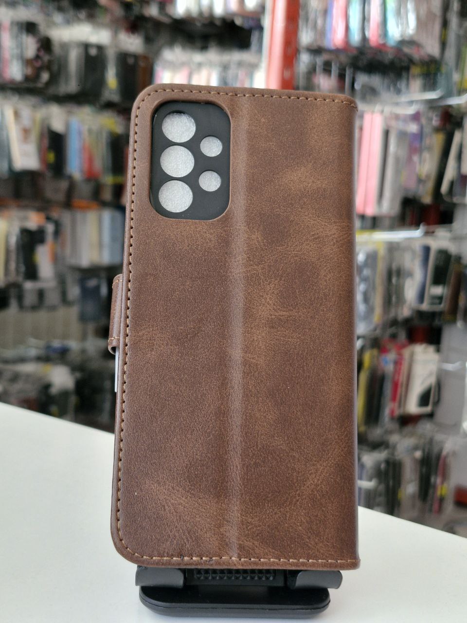 قاب کیفی مگنتی جاکارتی دار قهوه ای  Samsung galaxy a13 4G