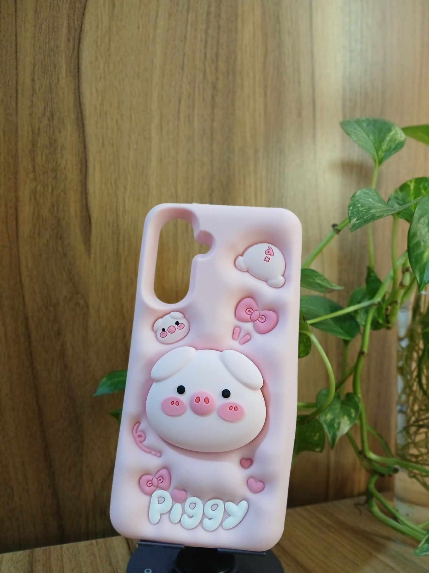 قاب سیلیکونی عروسکی پاپ سوکت دار خوکچه صورتی سامسونگ samsung a36/a56