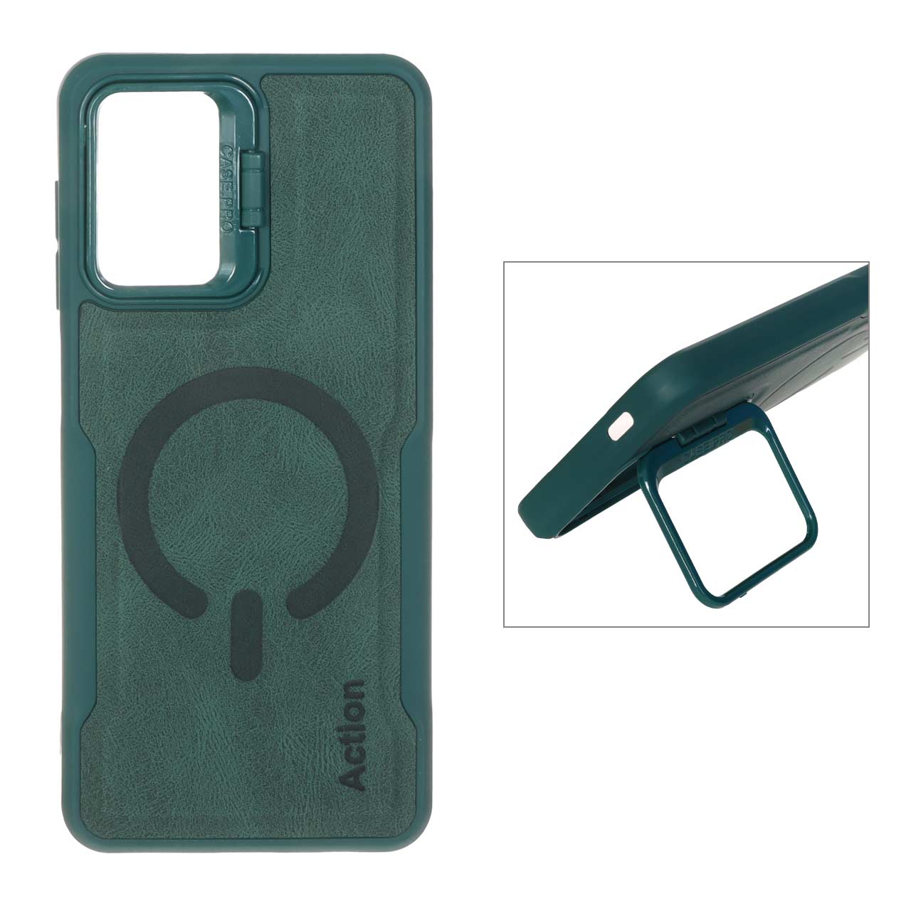 قاب طرح مگ سیف استندشو سبز Samsung galaxy a13/a04s/m23