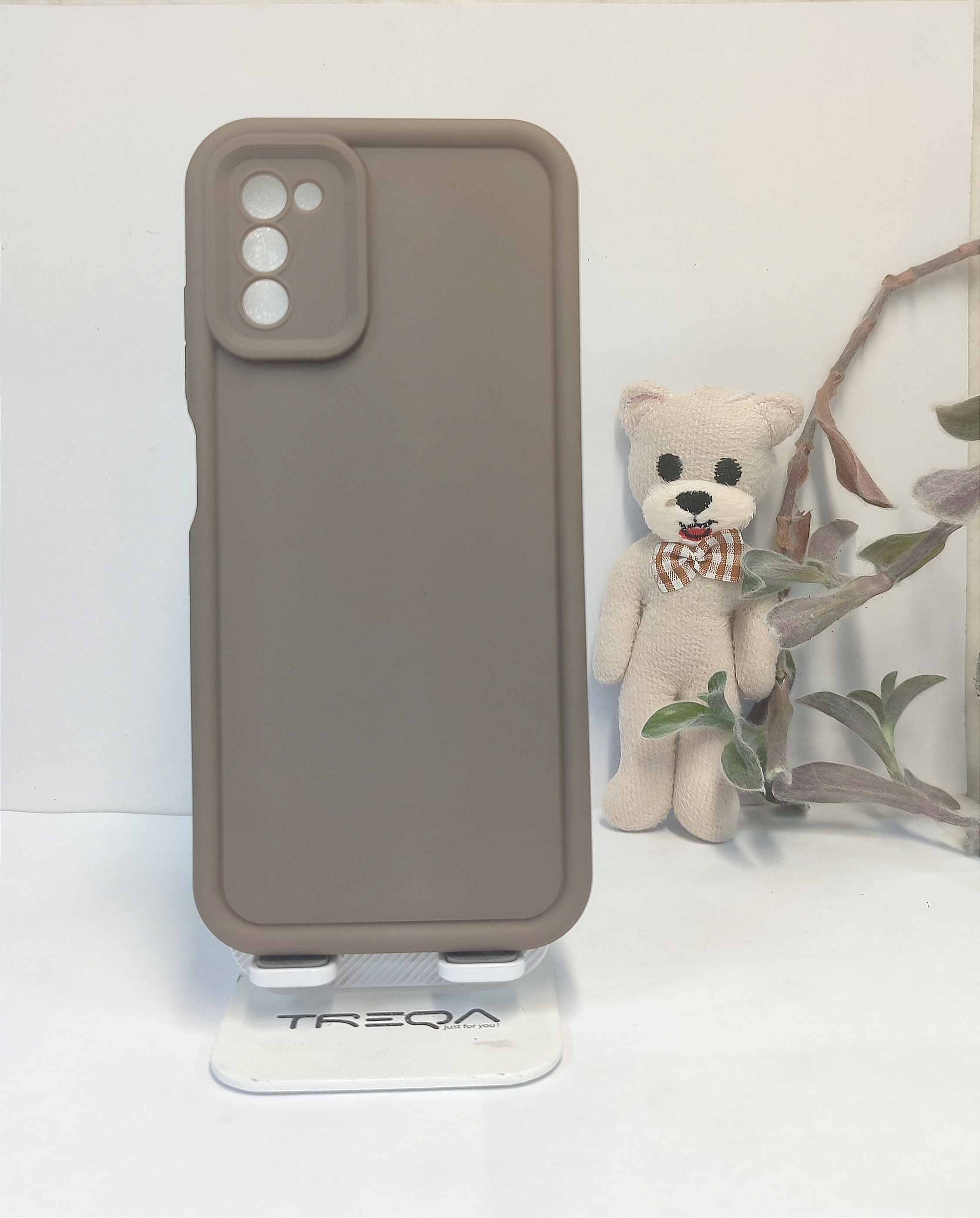 قاب سولید سیلیکونی  سامسونگ گلکسی A02/03 قهوه  ای ساده