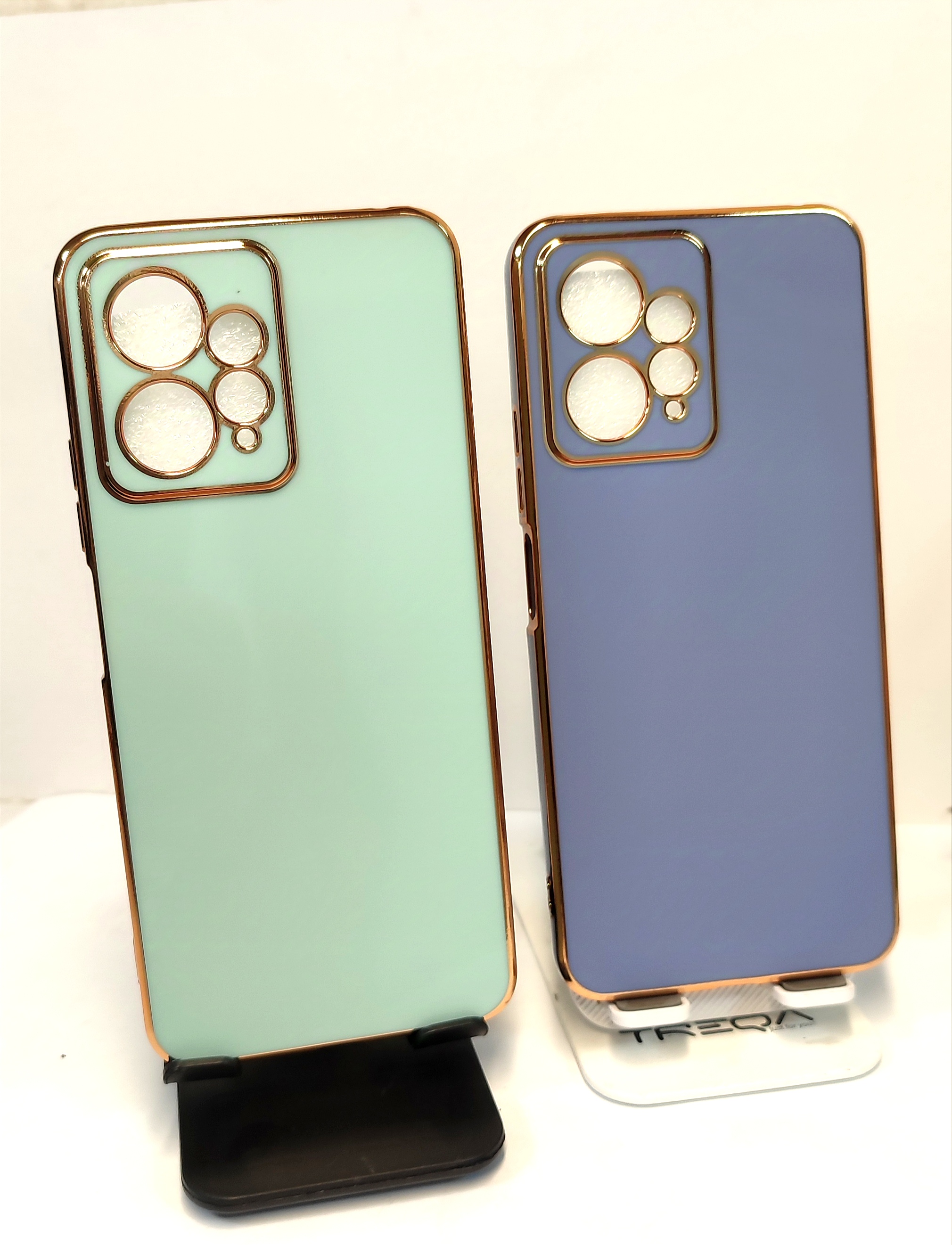 قاب لبه طلایی محافظ لنزدار  براق شیائومی  note ۱۲ ۴G /آبی کدر / سبز دریای