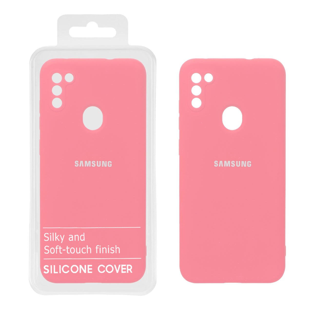 قاب نیو سیلیکون محافظ لنزدار Samsung Galaxy A11 / M11 - RFF - صورتی پاستیلی (پک دار)