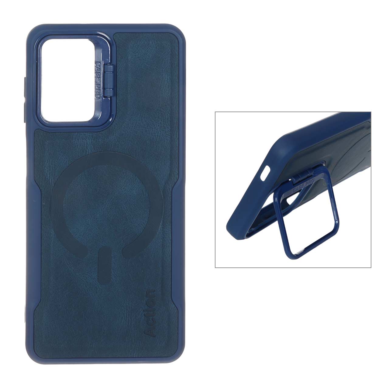 قاب طرح مگ سیف استندشو آبی Samsung galaxy a12