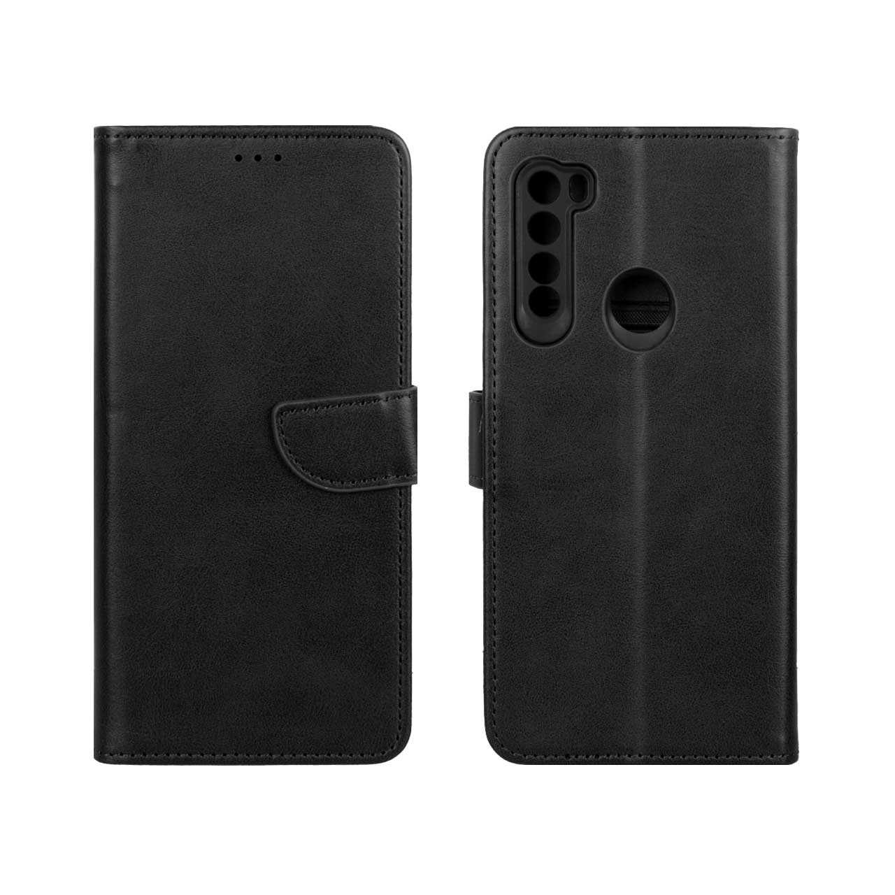 کیف چرمی موبایل مگنتی محافظ لنزدار Xiaomi Redmi Note 8 - مشکی