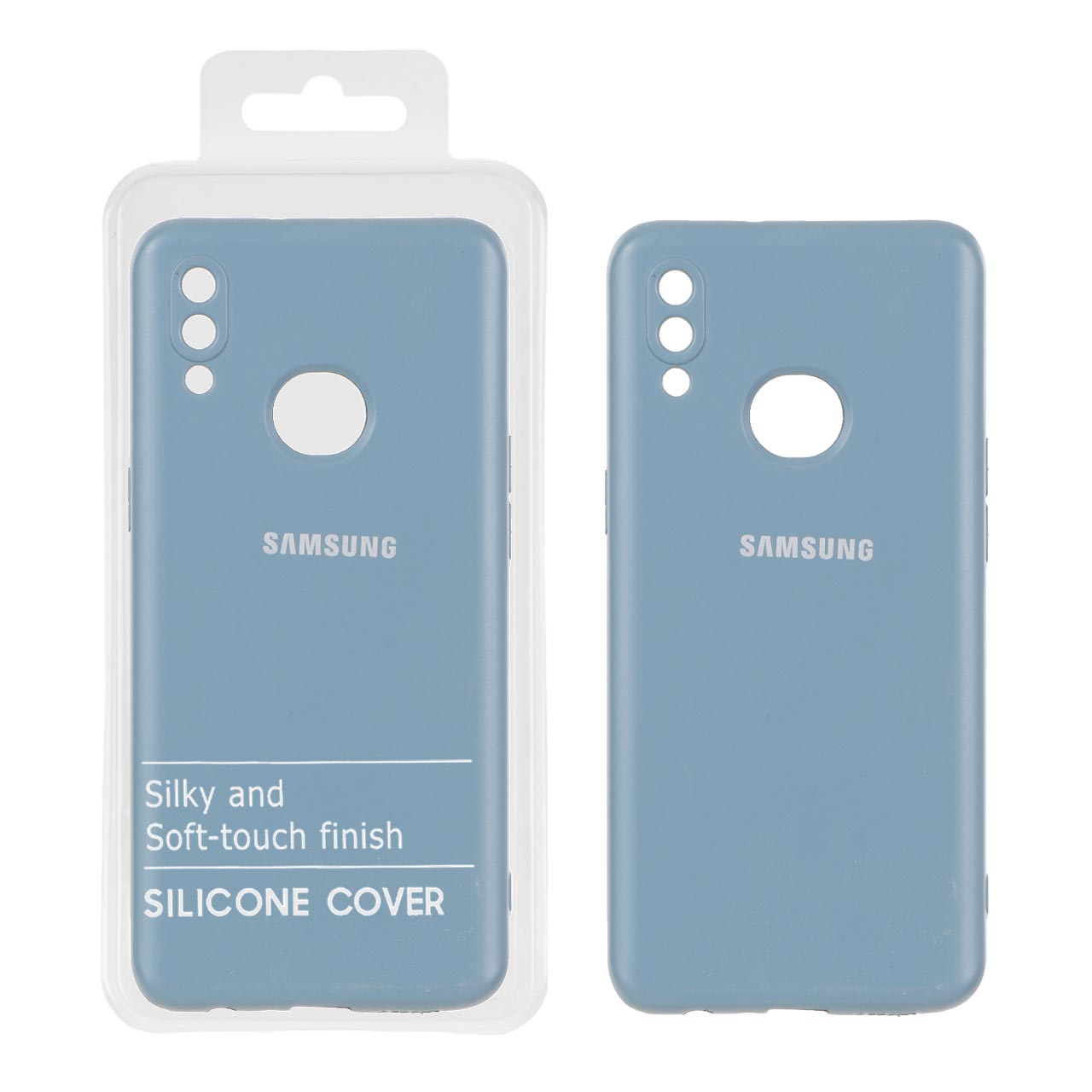 قاب نیو سیلیکون محافظ لنزدار Samsung Galaxy A10s - RFF - آبی فیلی (پک دار)