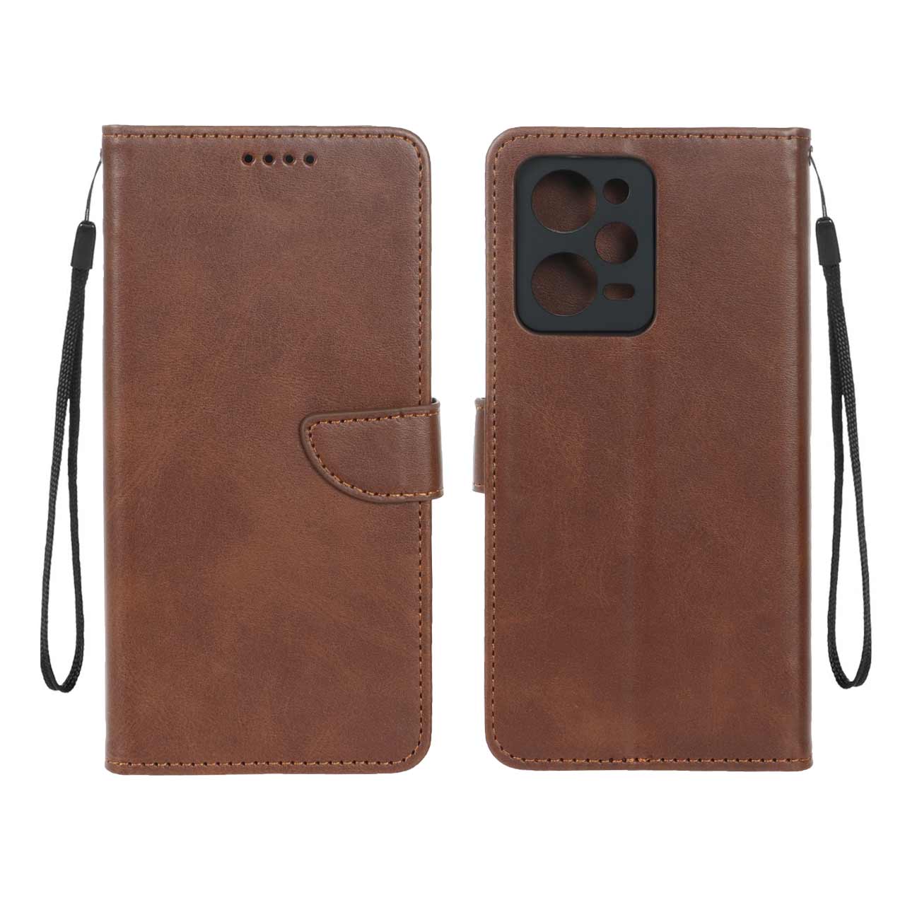 قاب کیفی مگنتی جاکارتی دار قهوه ای xiaomi redmi note 12 pro 5g/poco x5 pro 5g