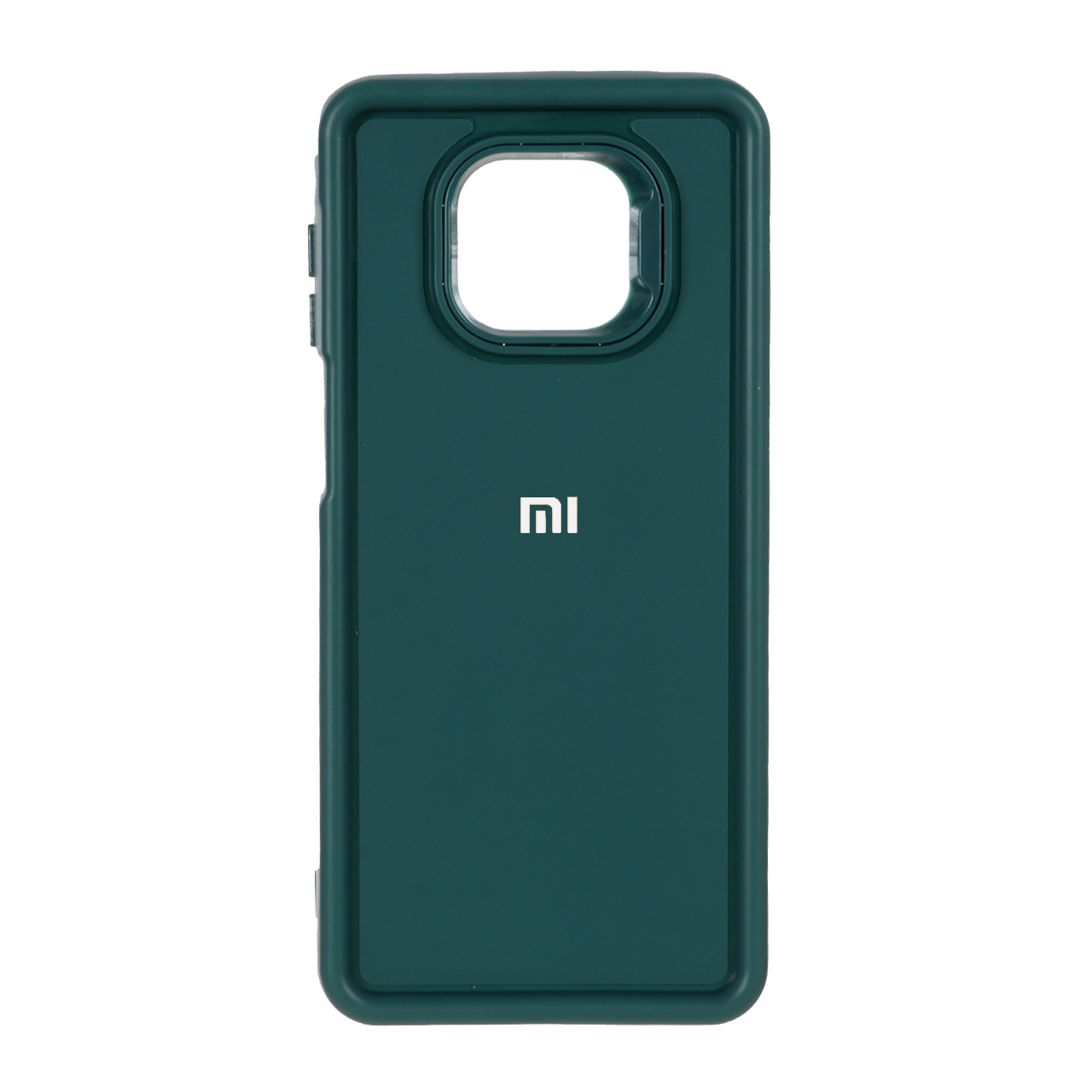 قاب Solid Case دور براق لوگو برجسته Xiaomi Redmi Note 9S / Redmi Note 9 Pro / Redmi Note 9 Pro Max - سبز تیره