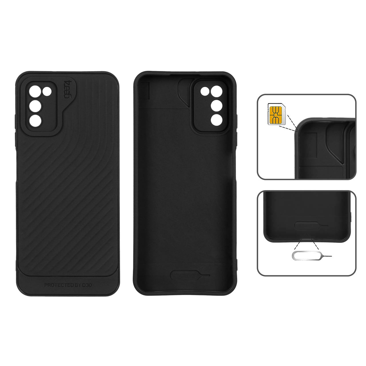 قاب مشکی کبریتی Samsung galaxy a03s/a02s