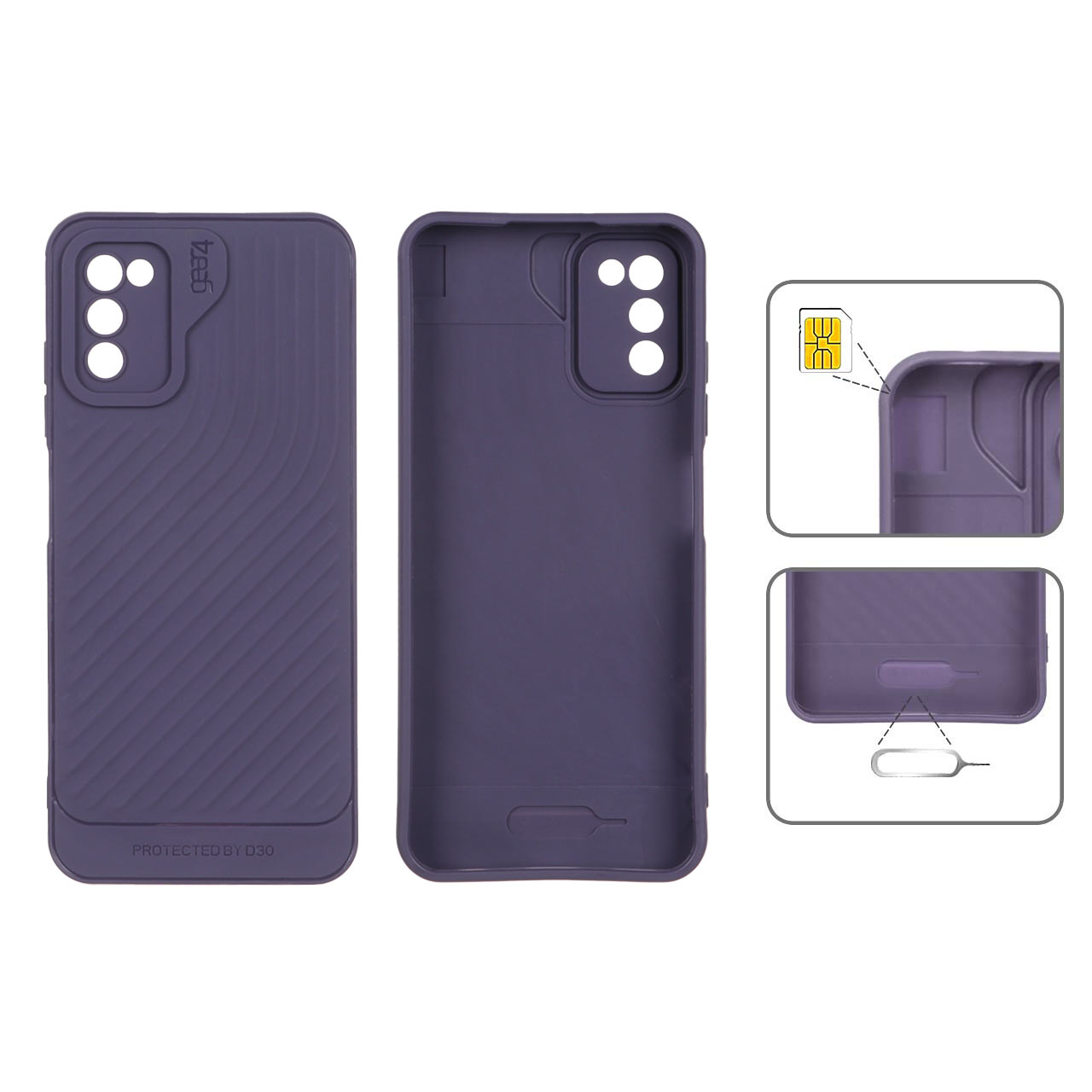 قاب بنفش کبریتی Samsung galaxy a03s/a02s