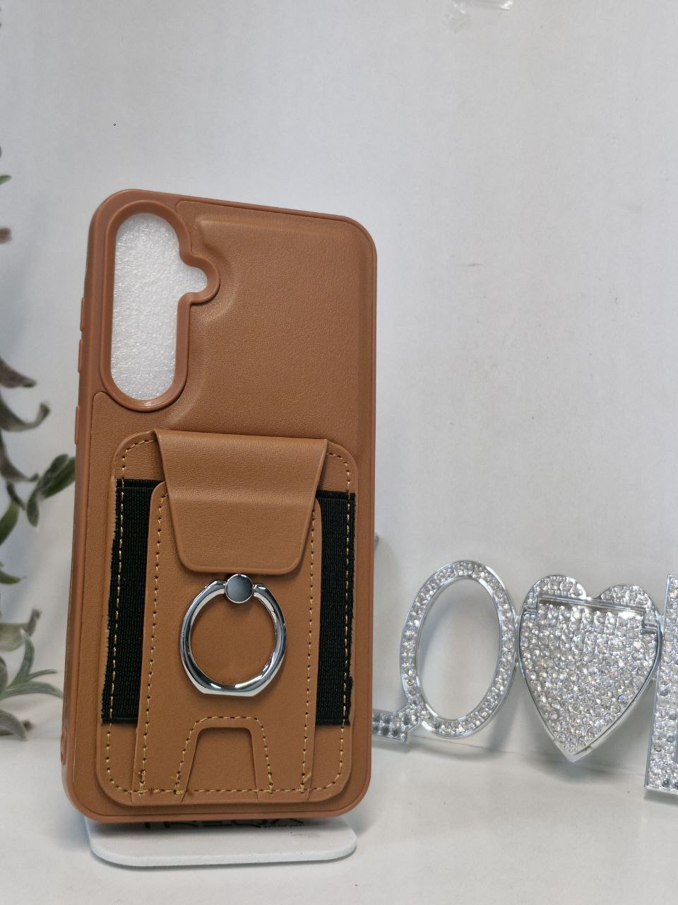 قاب چرمی جا کارتی دار قهوه ای Samsung galaxy a25