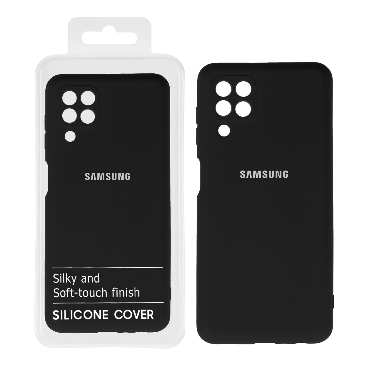 قاب نیو سیلیکون محافظ لنزدار Samsung A22-4G / M32-4G / F22 - RFF - مشکی (پک دار)/ قاب سامسونگ