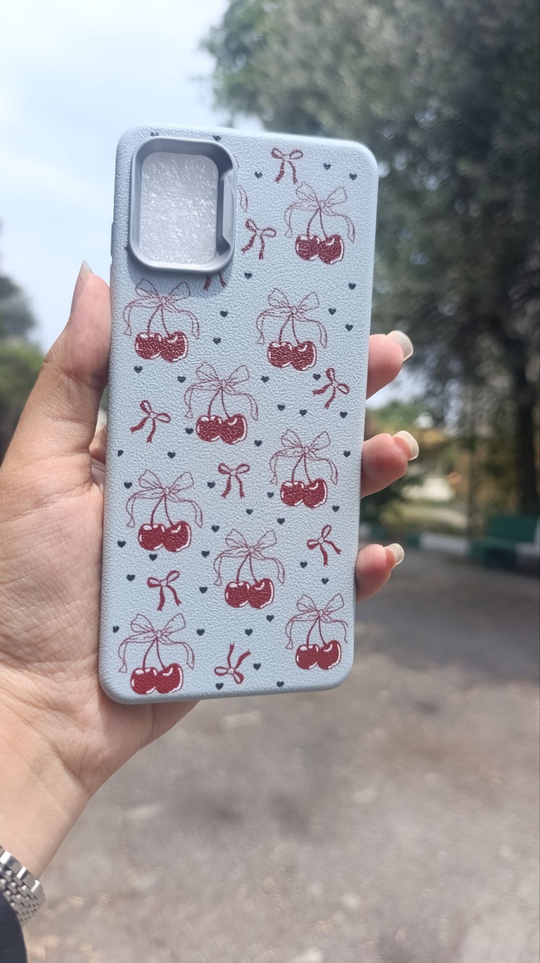 قاب آبی پینترستی طرح آلبالویی samsung a31