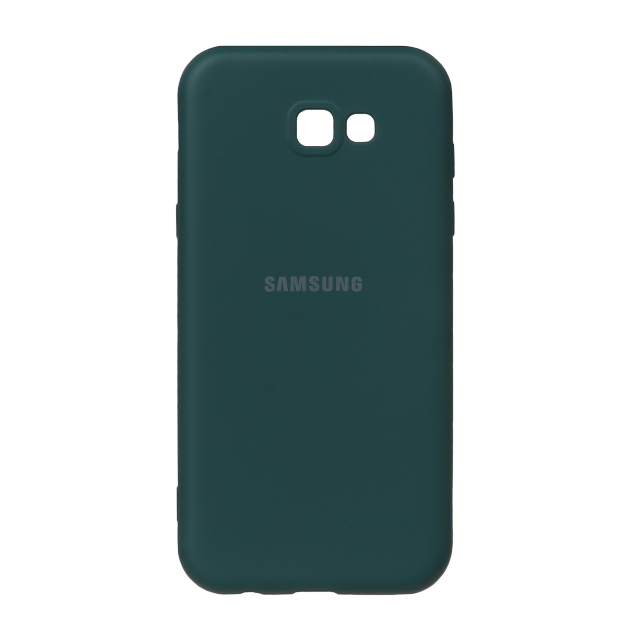 قاب سیلیکونی High-Copy لوگودار Samsung Galaxy A7 (2017) / A720 - سبز تیره