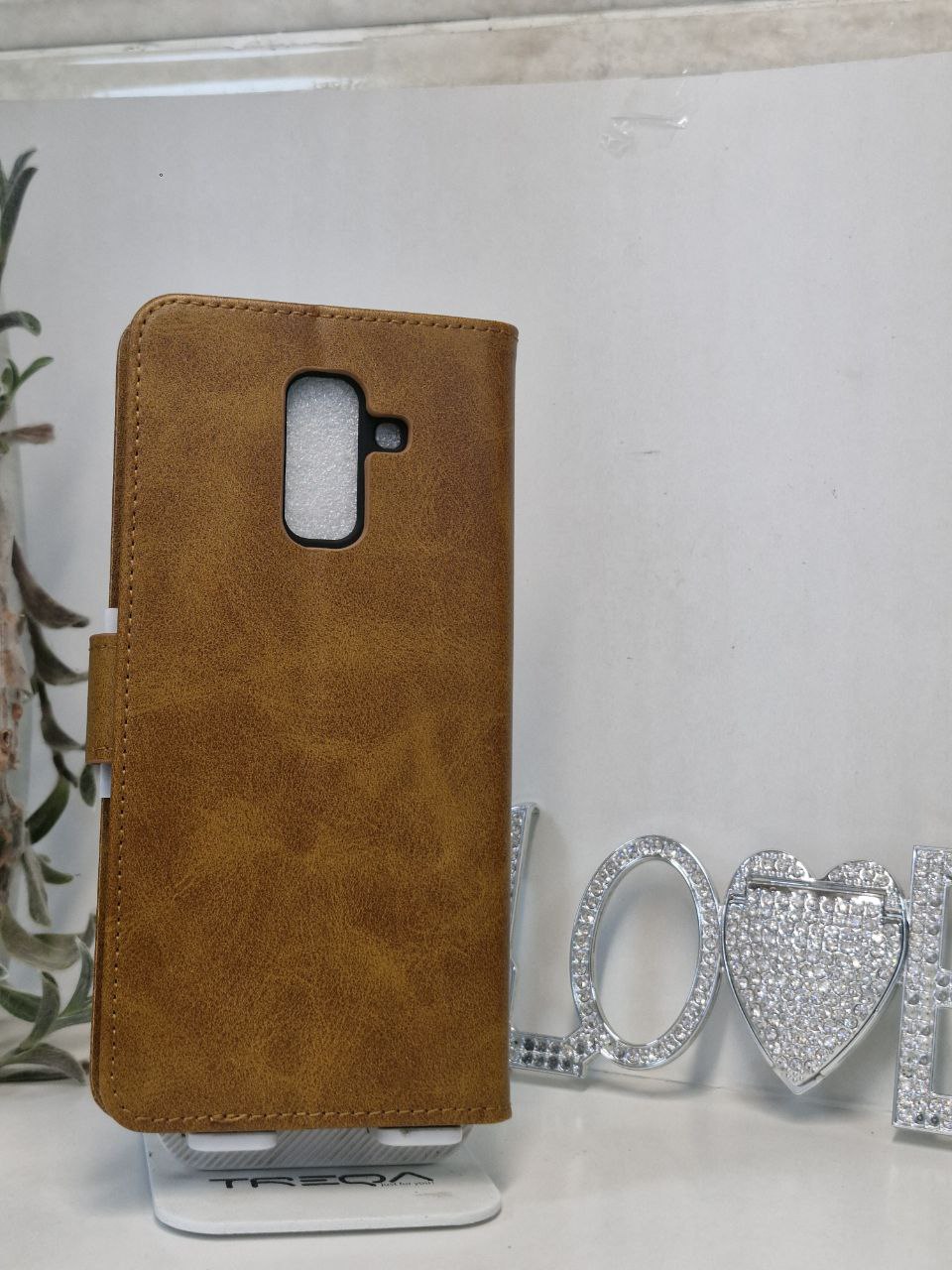 قاب کیفی مگنتی جاکارتی دار  قهوه ای +Samsung galaxy A6