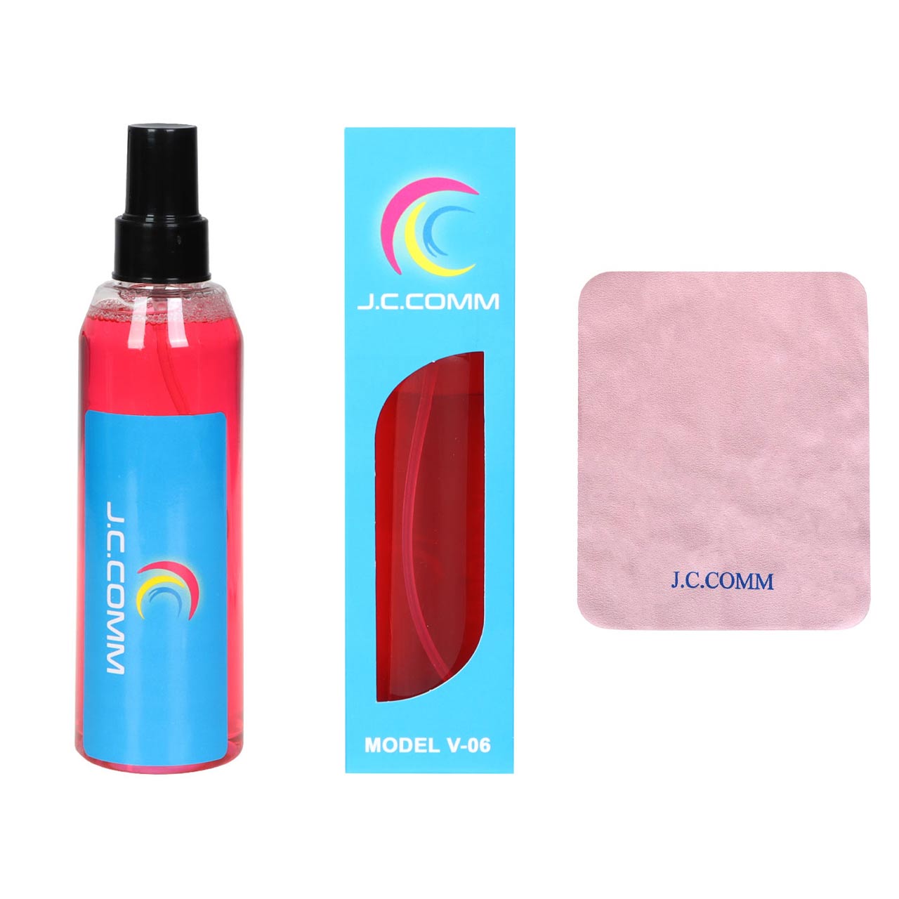 کیت تمیز کننده J.C.COM - قرمز (به همراه دستمال)