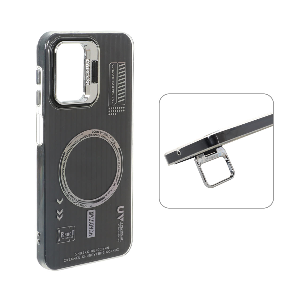 قاب دولایه استندشو طرح مگ سیف samsung a13/a04s/m23/a23