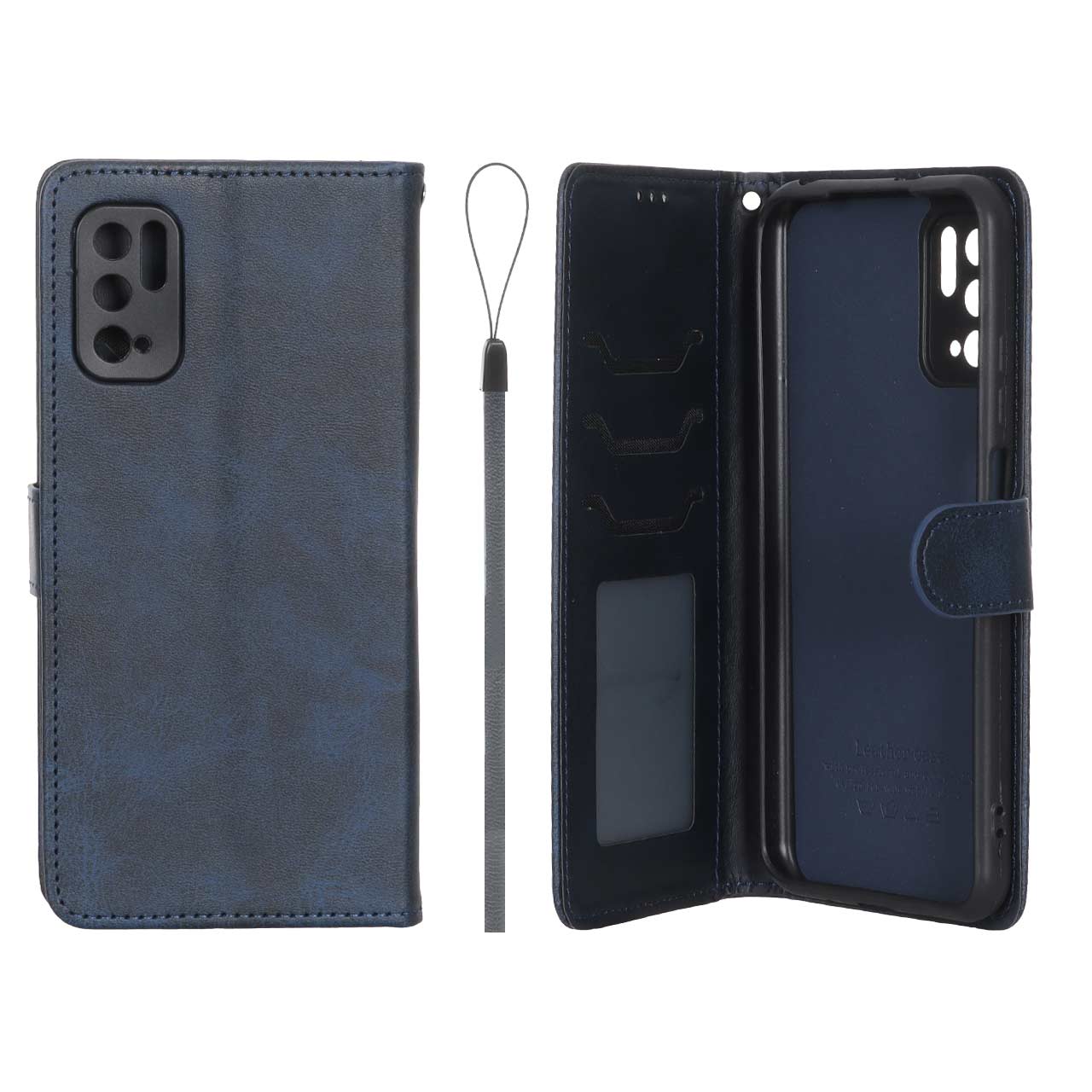 کیف موبایل مگنتی درجه یک  مدل Xiaomi Poco M3 Pro / Redmi Note 10 5G / Redmi Note 11 SE - سرمه ای