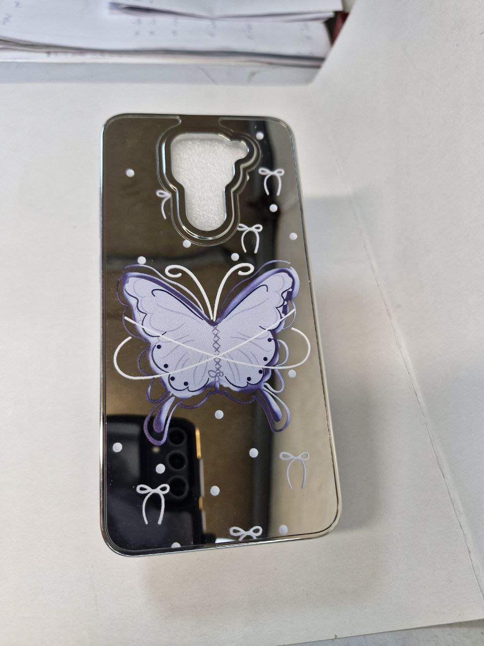 قاب طرح پروانه آینه ای4G / قابفانتزیشیائومی xiaomi Redmi note  9