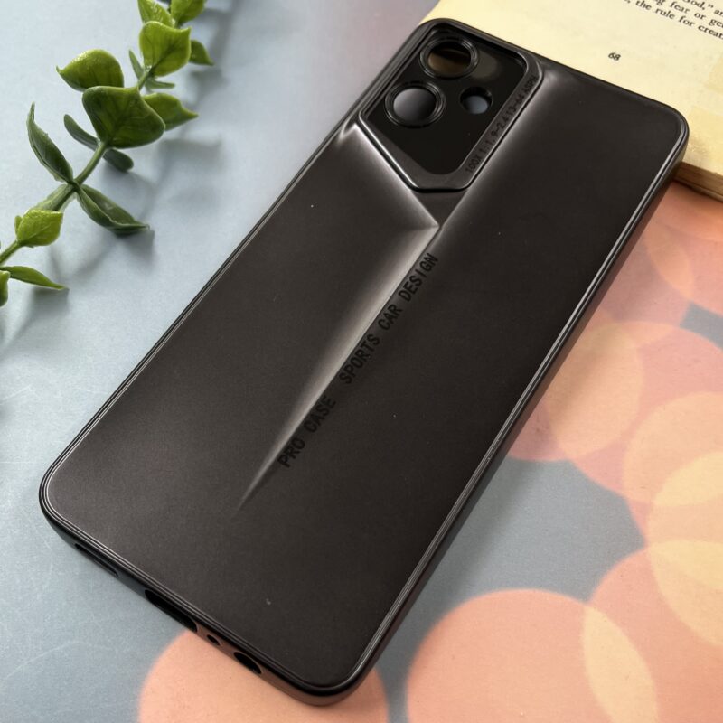 قاب گوشی Galaxy A06 سامسونگ Sport Design برجسته متالیک محافظ لنزدار مشکی/ کد:2210