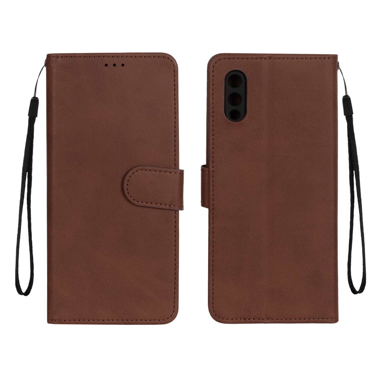 قاب کیفی مگنتی جاکارتی دار samsung a02 قهوه ای تیره