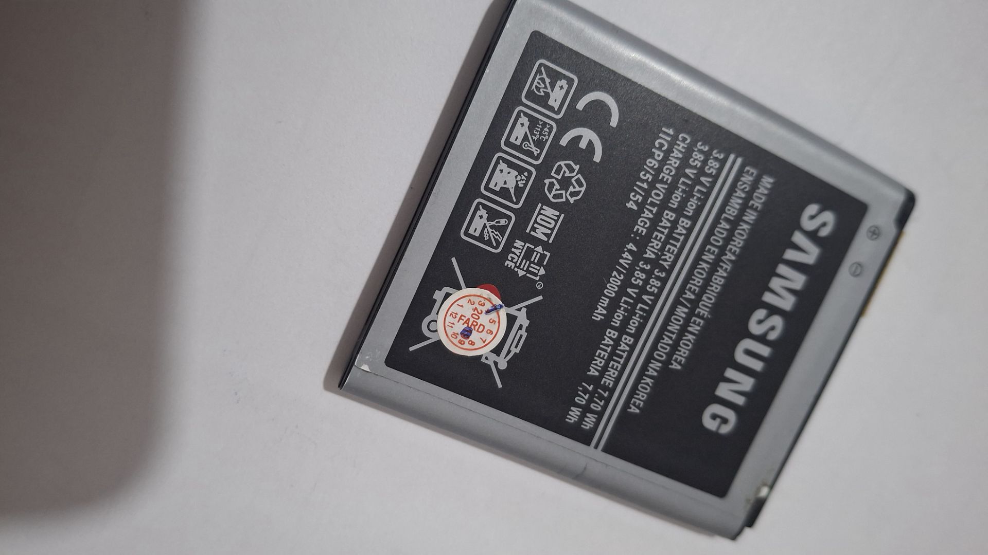 باتری سامسونگ مدل EB-BG360CBC مناسب Galaxy Core Prime ظرفیت ۲۰۰۰ میلی آمپر