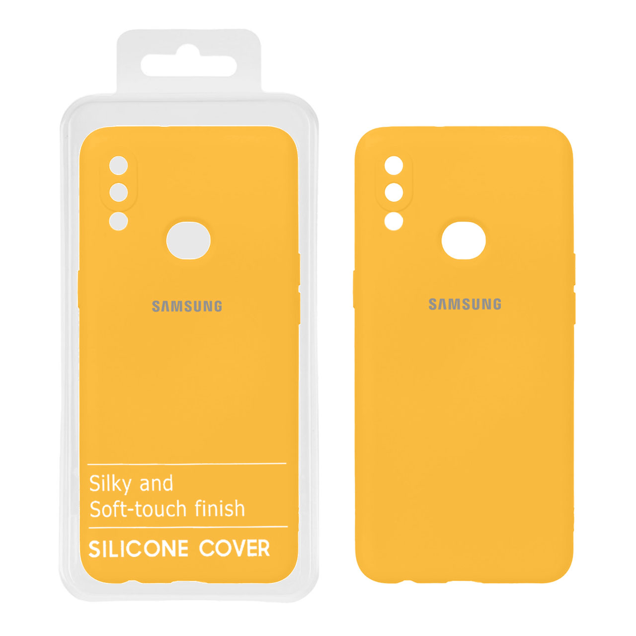 قاب نیو سیلیکون محافظ لنزدار Samsung A10S -RFF - زرد کد 9 (پک دار)