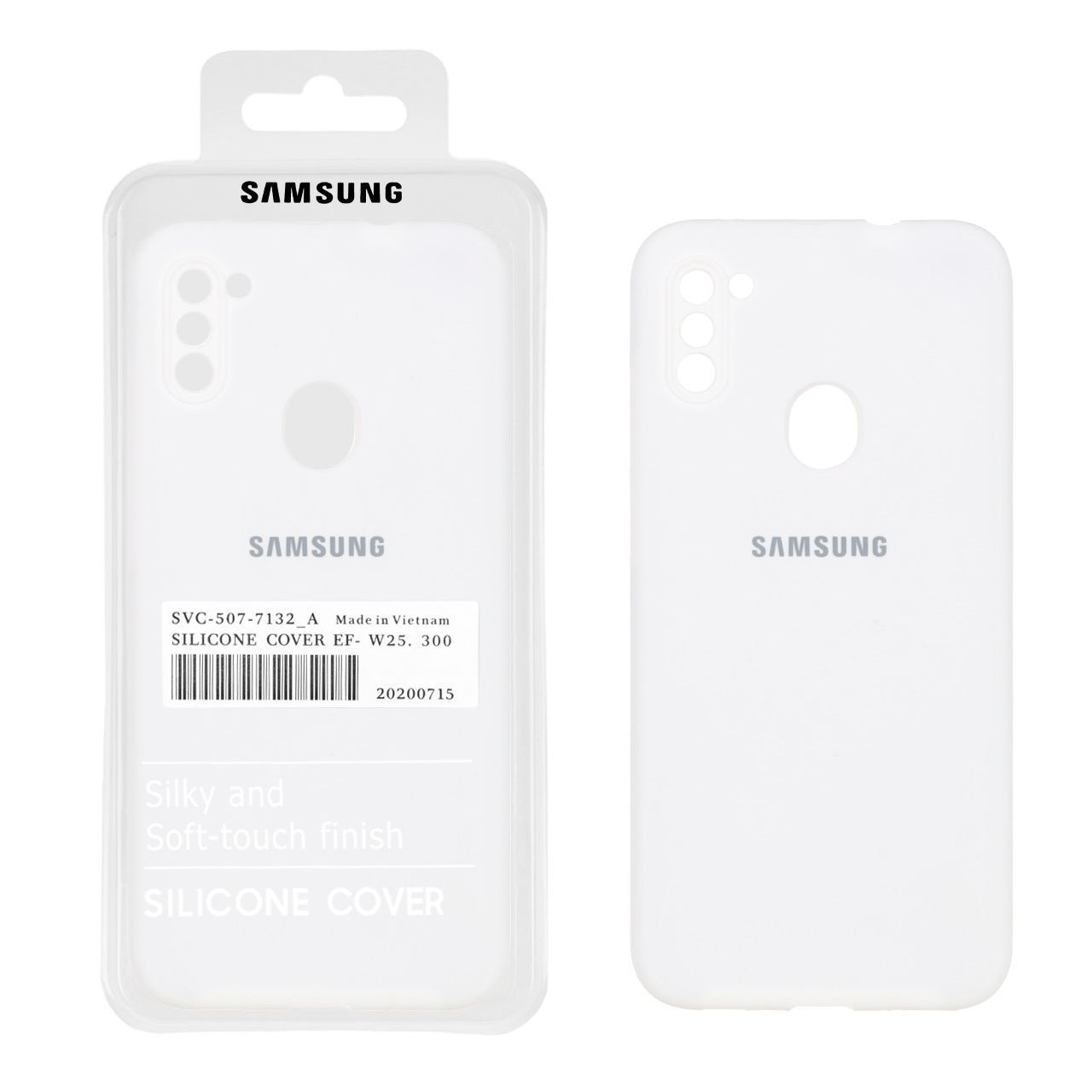 قاب سلیکون اورجینال پاک کنی سفید Samsung galaxy a11