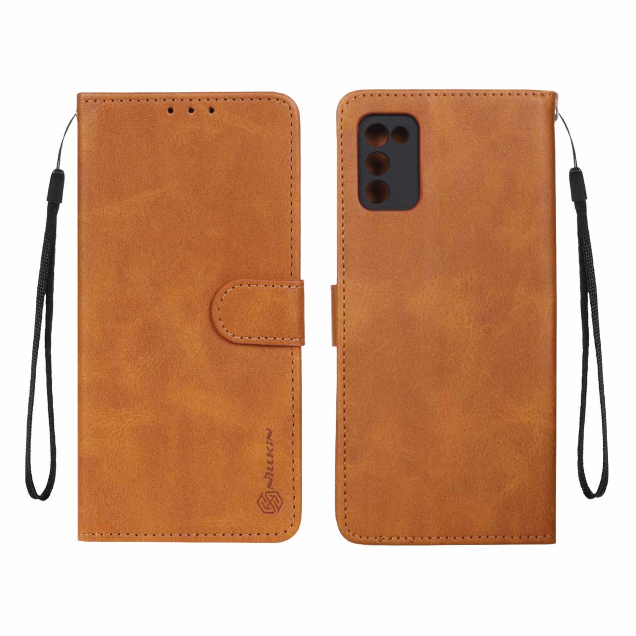 قاب کیفی مگنتی جاکارتی دار samsung a03s/ a02s قهوه ای