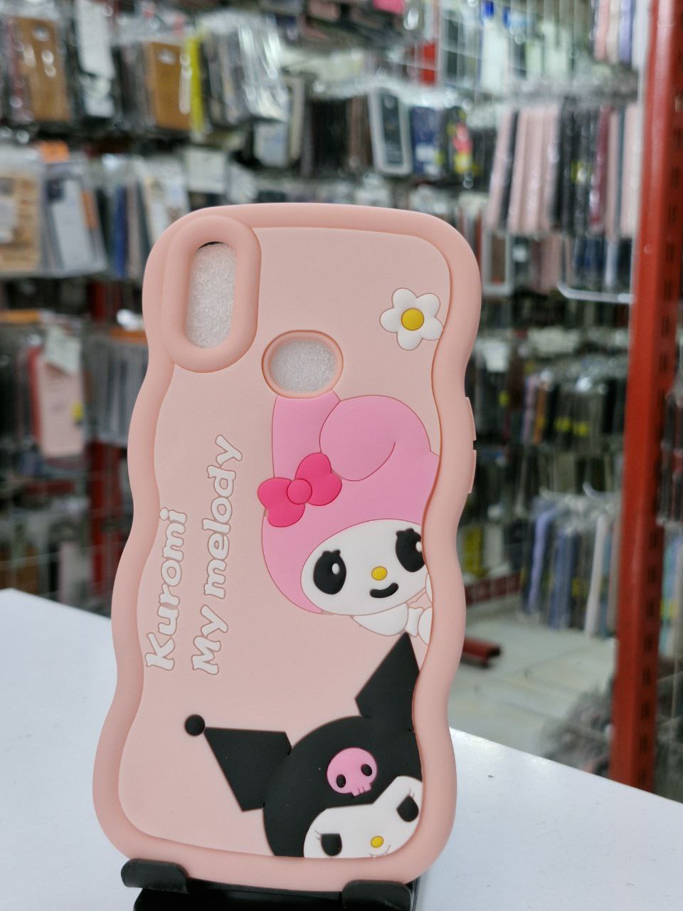 قاب سولید طرح عروسکی کرومی صورتی Samsung galaxy a10s