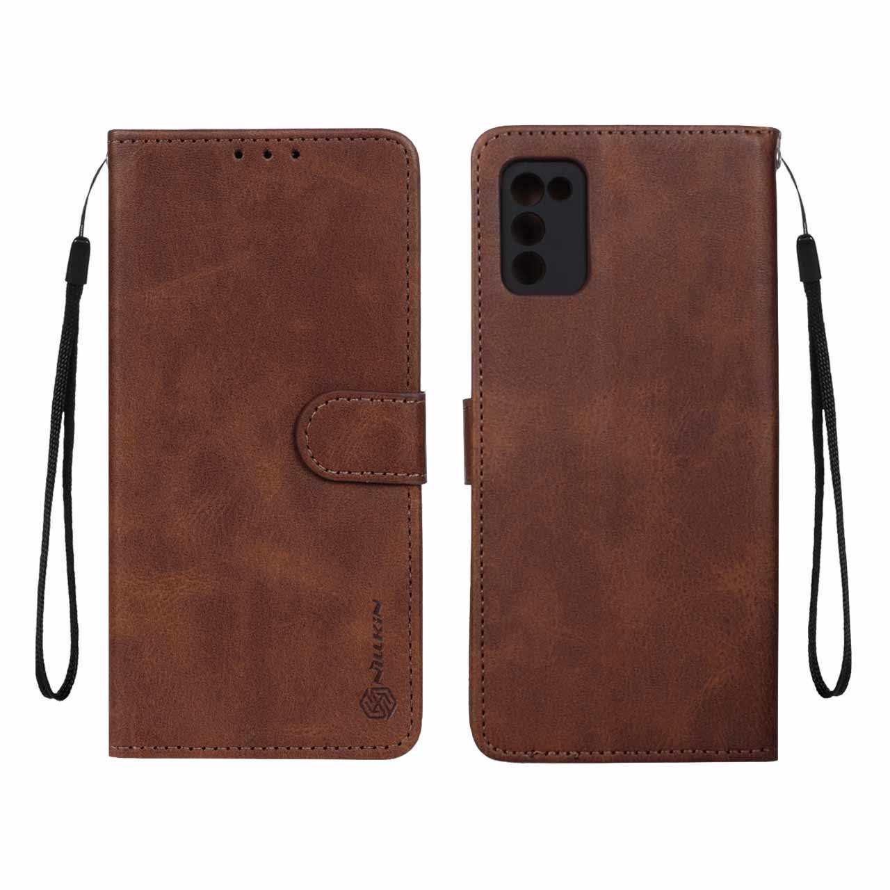 قاب کیفی مگنتی جاکارتی دار somsung a03s/a02s/قهوه ای تیره