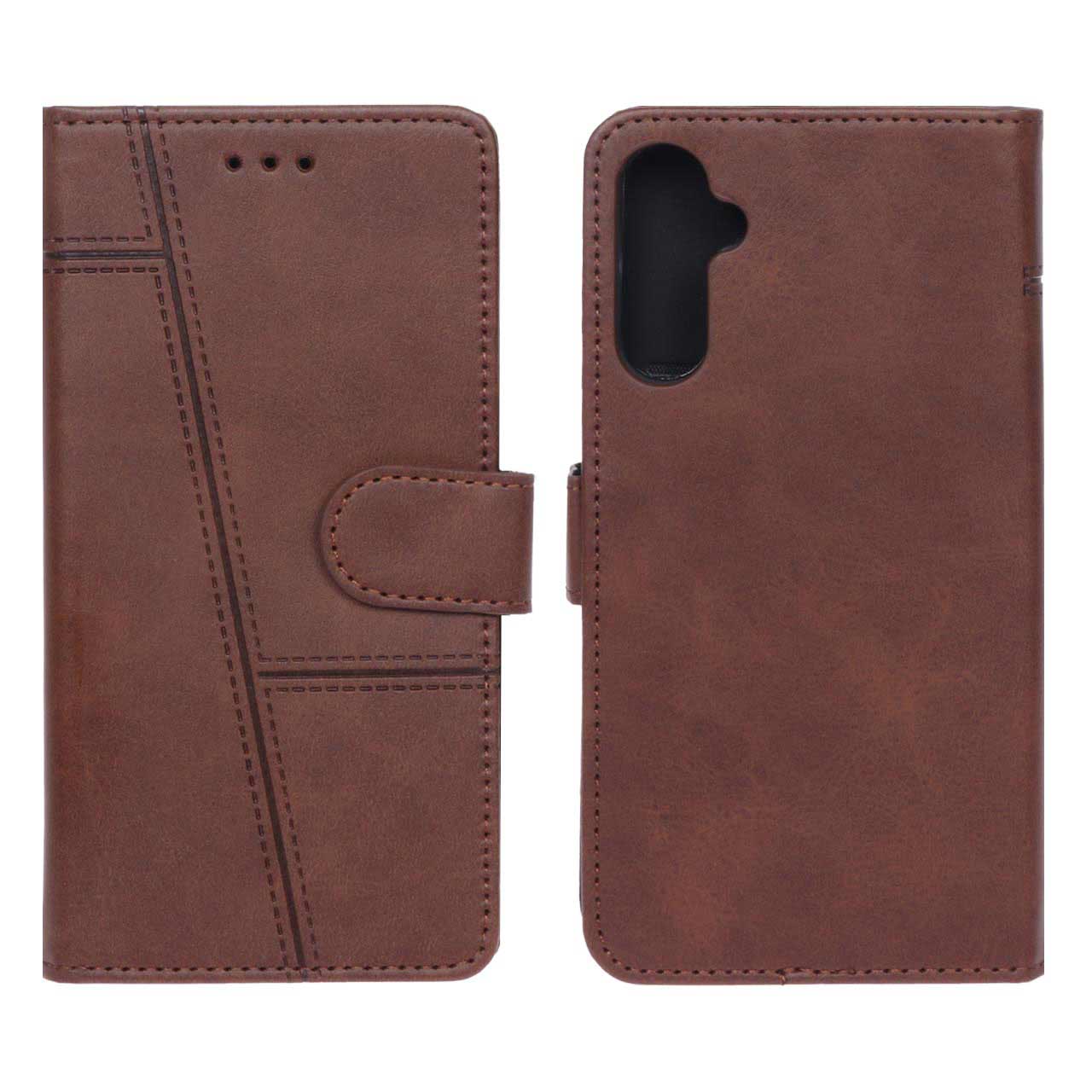 قاب کیفی مگنتی جاکارتی دار samsung a24 قهوه ای