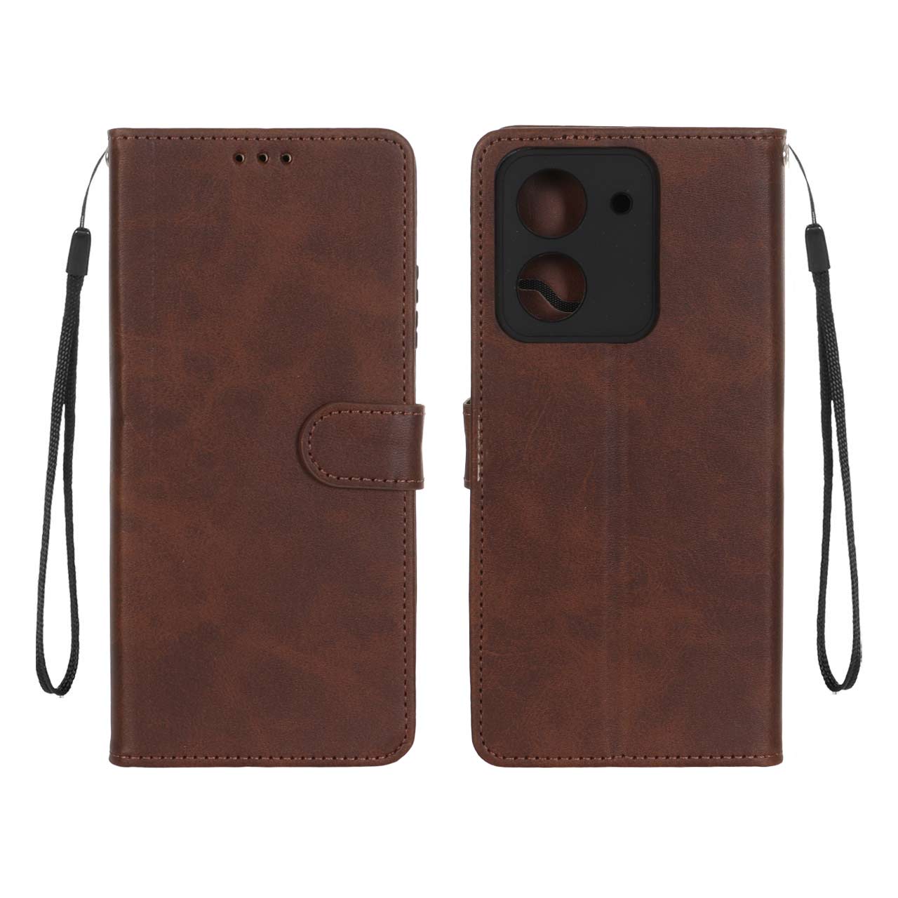 قاب کیفی مگنتی جاکارتی دار قهوه ای چرم  xiaomi redmi a5/poco c71