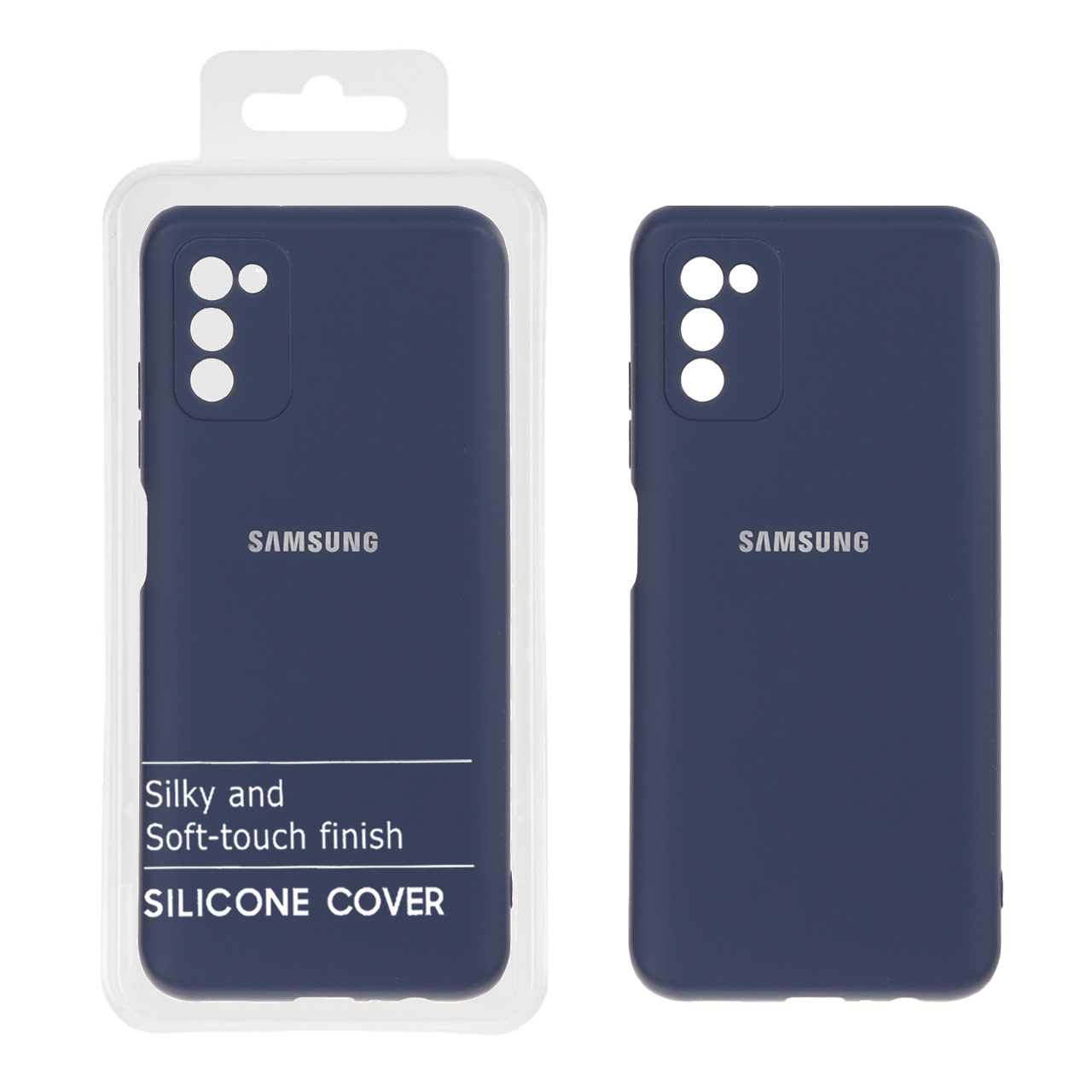 قاب نیو سیلیکون محافظ لنزدار Samsung Galaxy A03s / A02s - RFF - سرمه ای (پک دار)