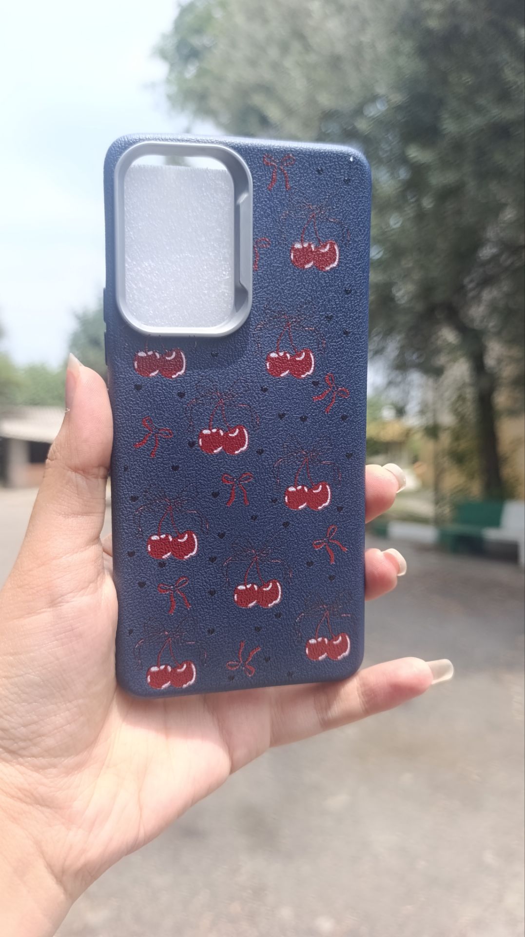 قاب سرمه ای پینترستی طرح آلبالویی samsung a35