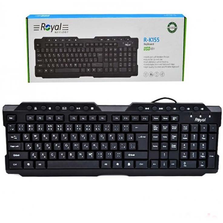 کیبورد رویال مدل RK-155 با سیم