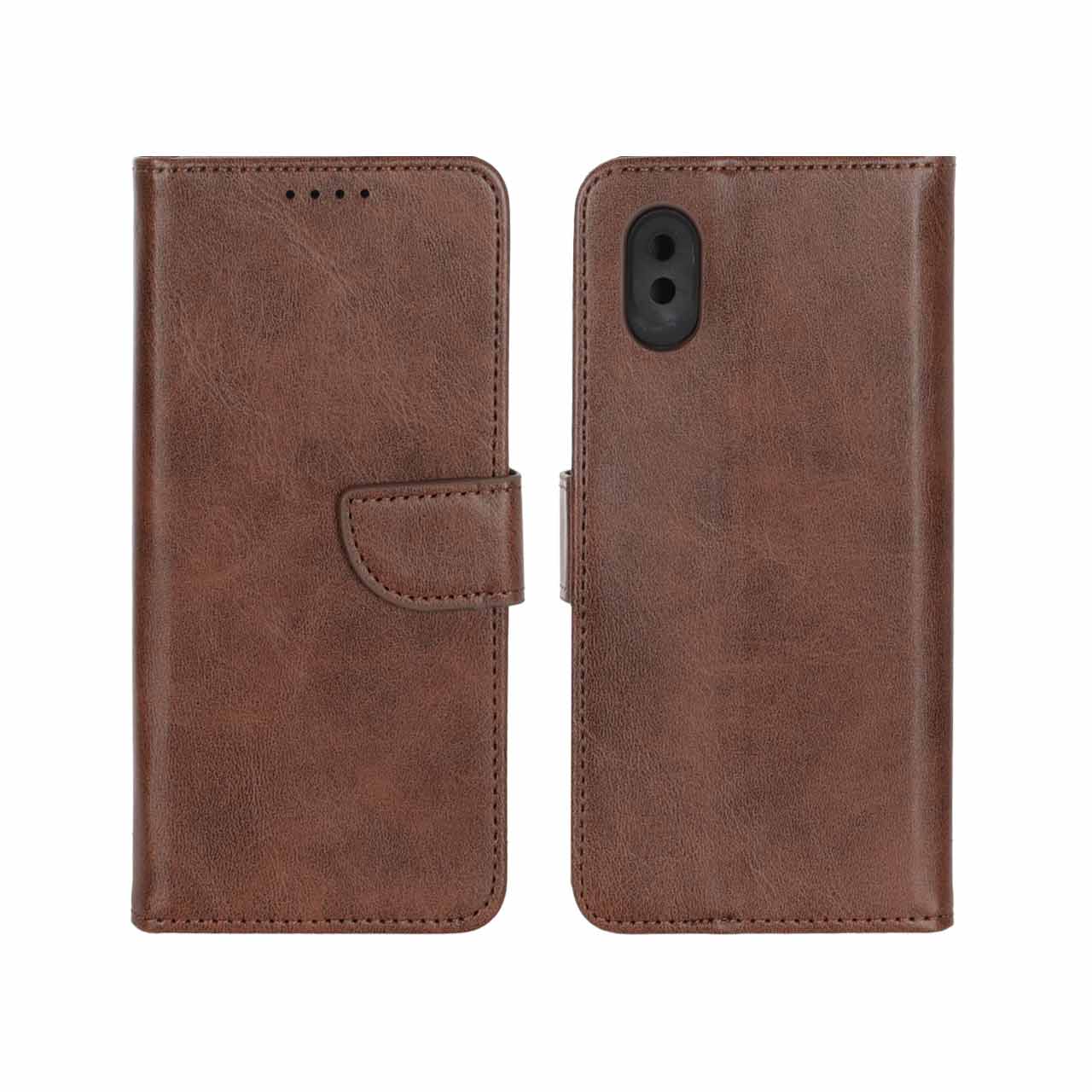 قاب کیفی مگنتی جاکارتی دار قهوه ای Samsung galaxy a01 core