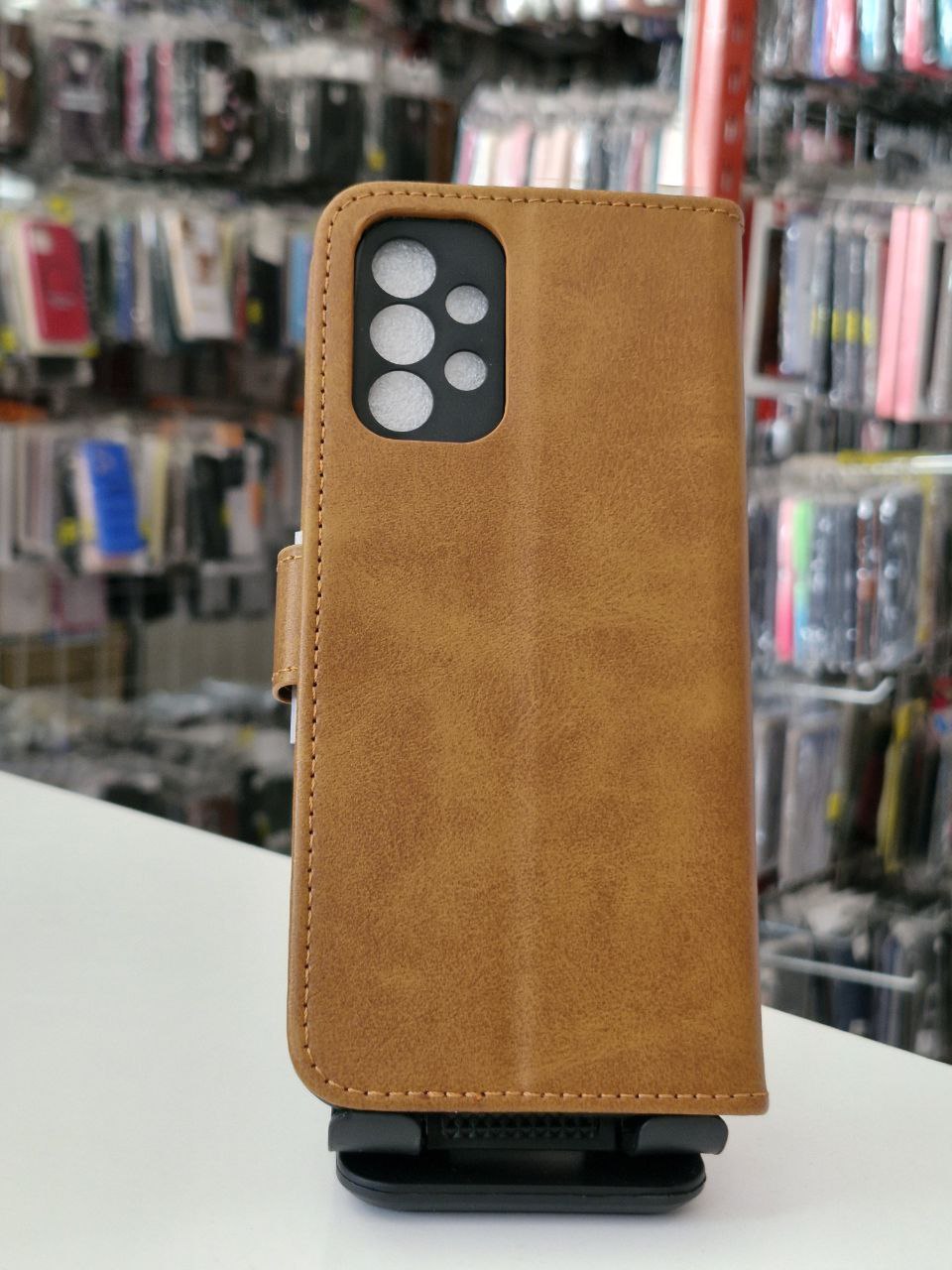 قاب کیفی مگنتی جاکارتی دار قهوه ای Samsung galaxy 13
