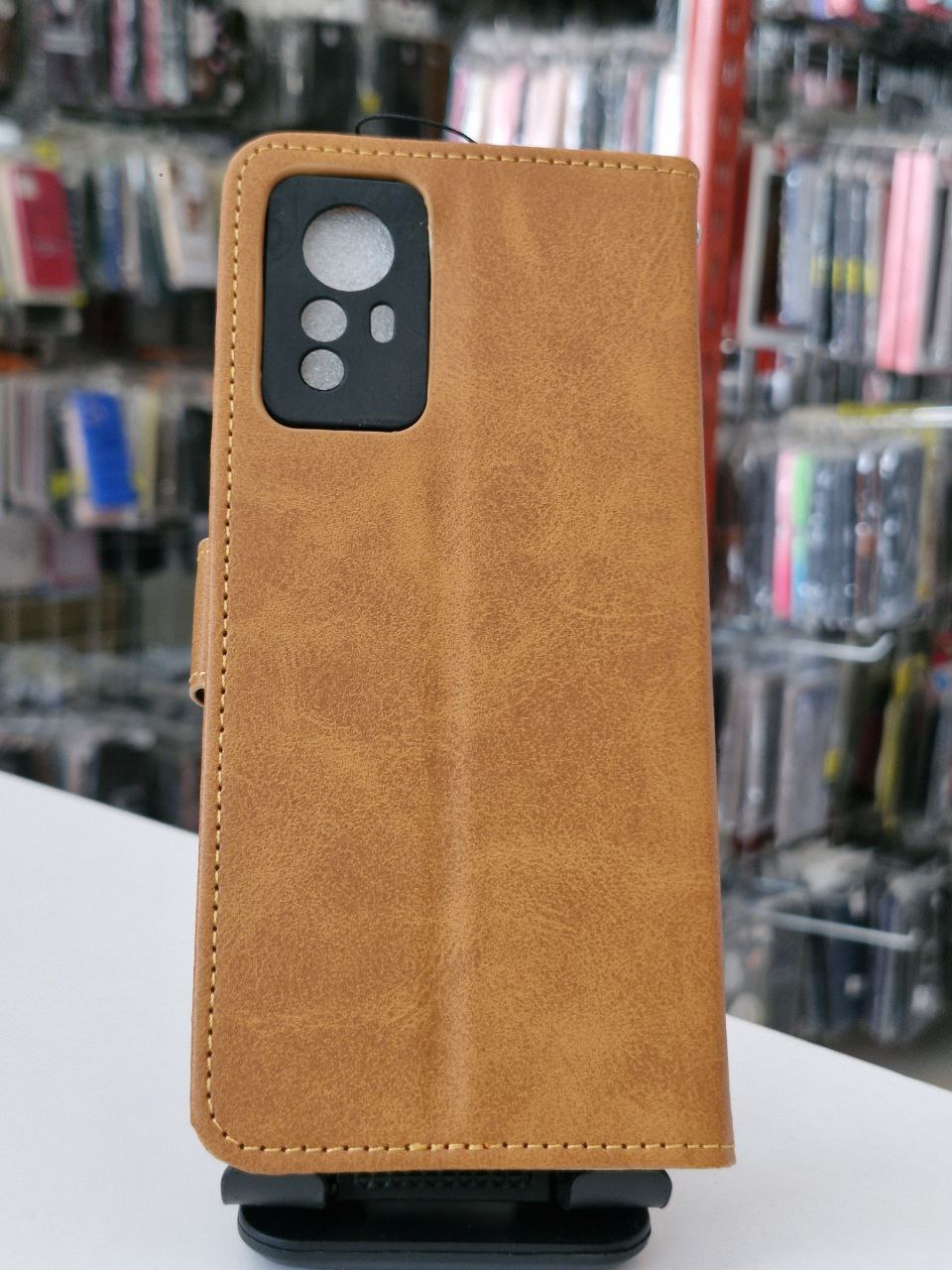 قاب کیفی مگنتی جاکارتی دار قهوه ای xiaomi redmi 12s