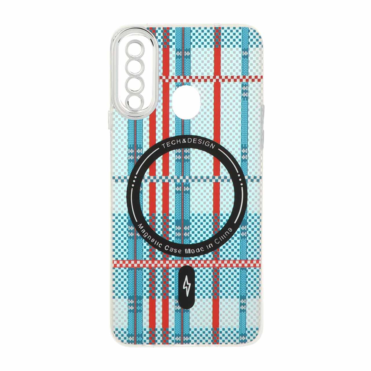 قاب هولوگرامی هاشور لنز سیلور طرح مگ سیف Samsung Galaxy A20s -