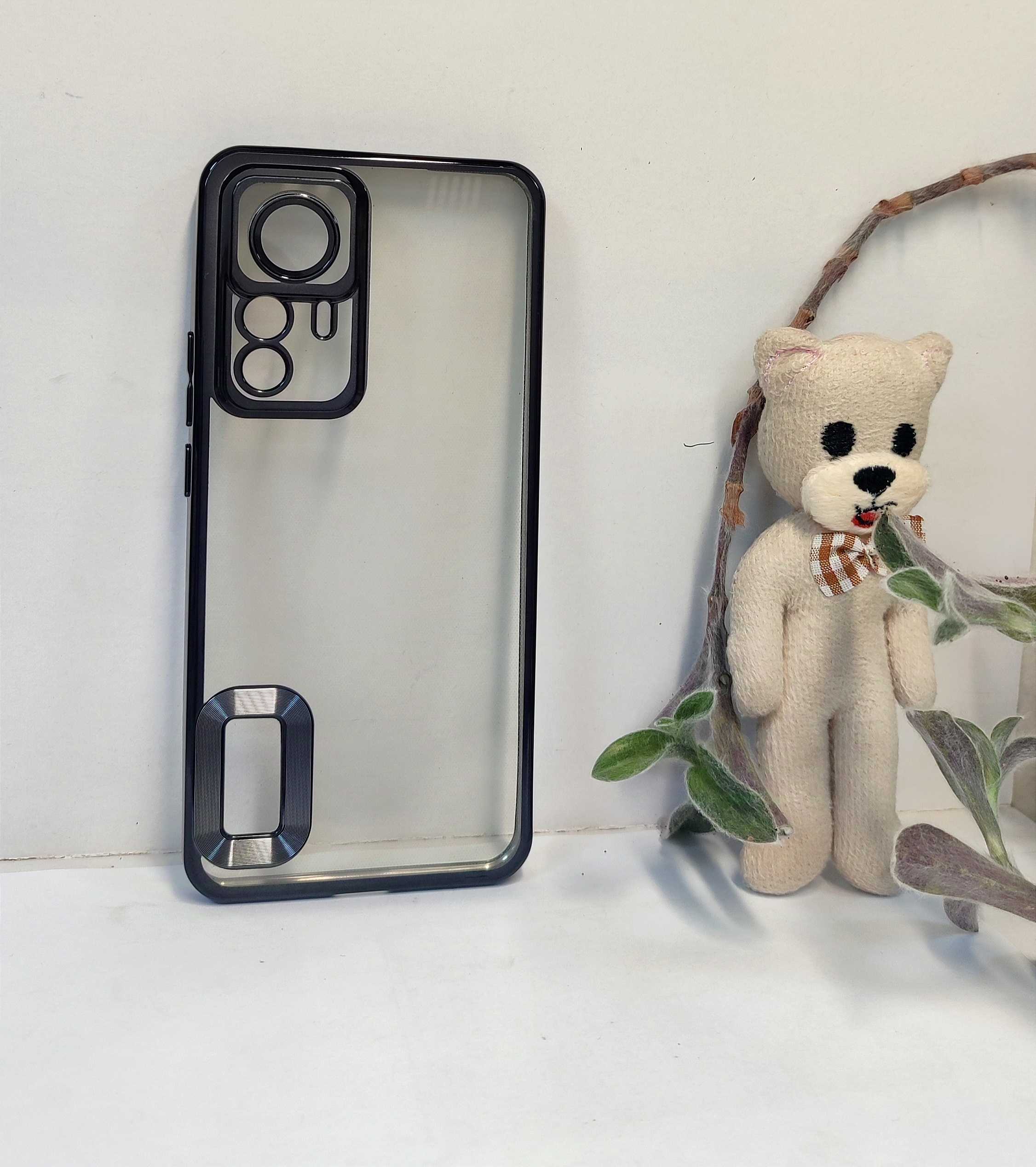 قاب fashion case. مدل شیائومی  Note ۱۲.T/  شفاف کادر مشکب محافظ لنزدار