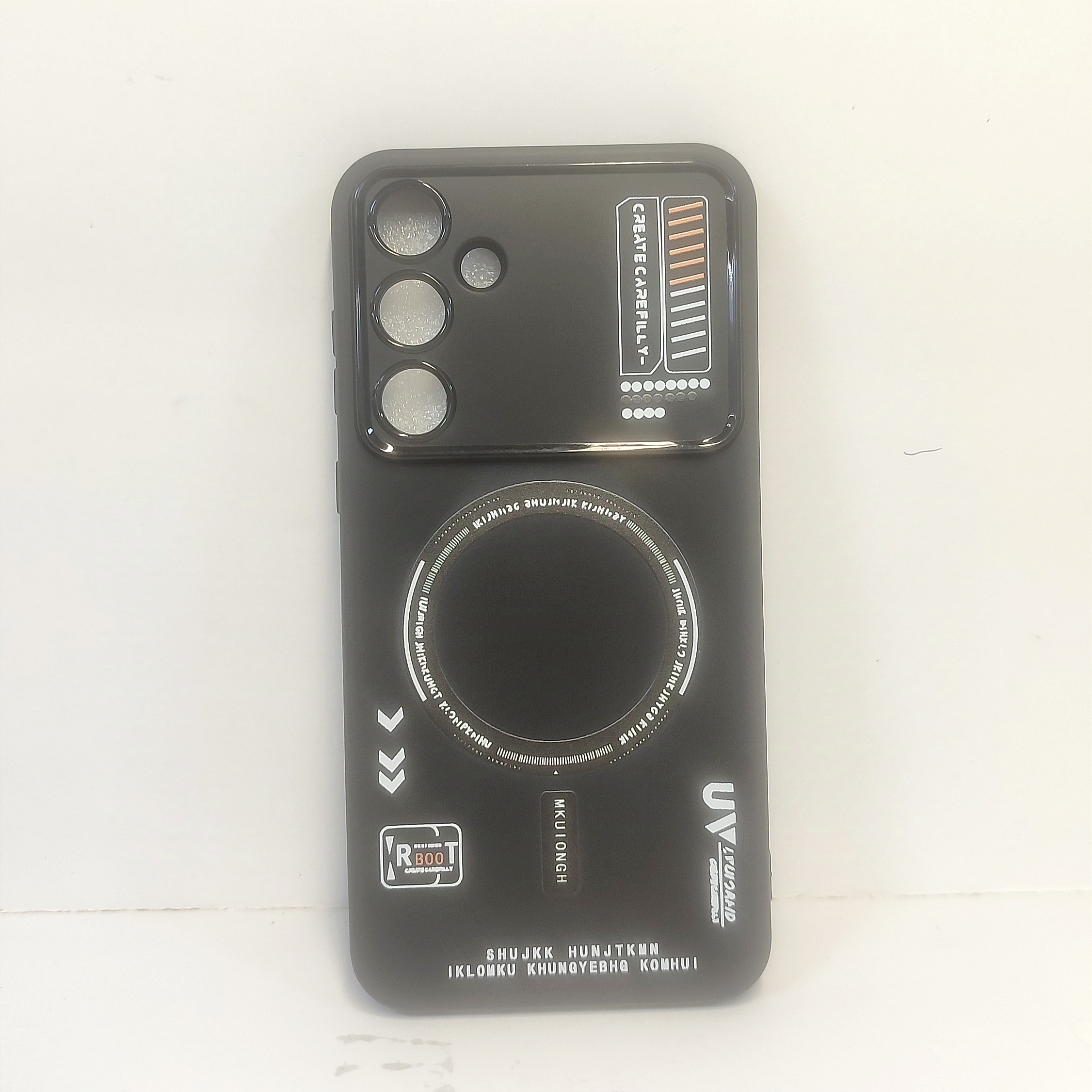 قاب سیلیکونی RT طرح مگ سیف دور لنز براق samsung galaxy A55مشکی